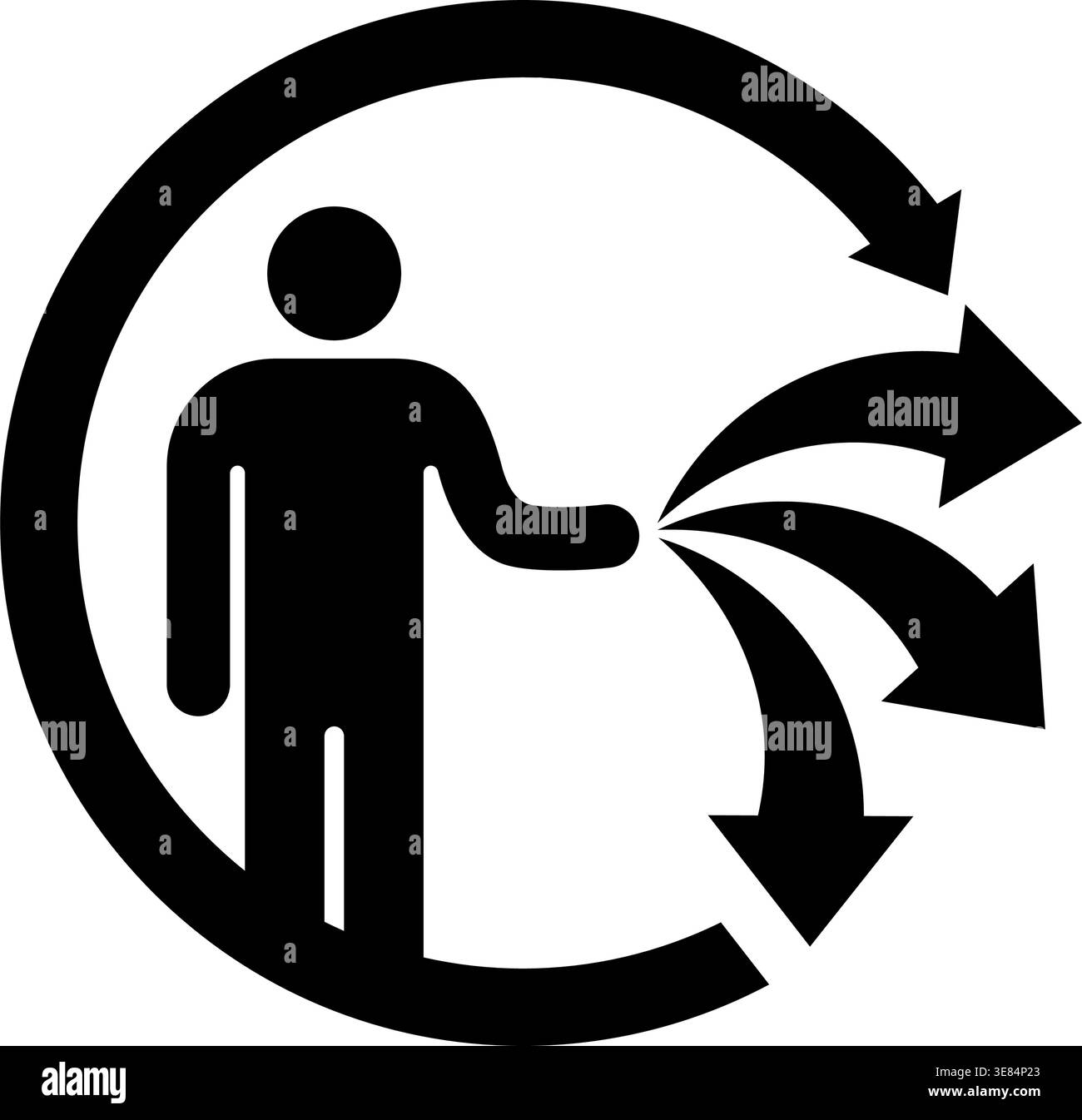 round separating sorting recyclables and waste logo symbol icon for ...