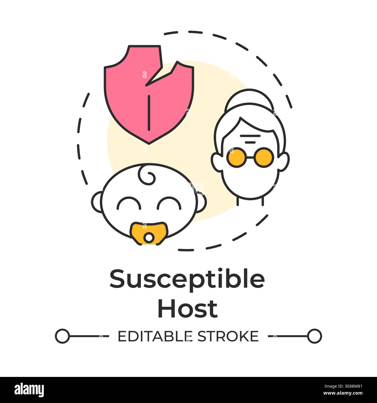 Susceptible host multi color concept icon Stock Vector
