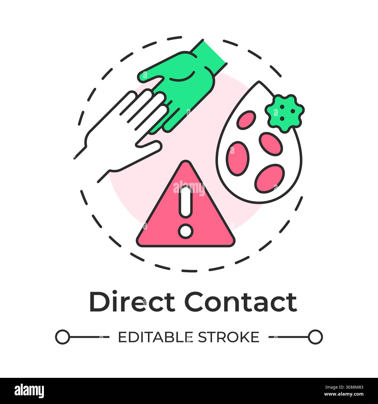 Direct contact multi color concept icon Stock Vector