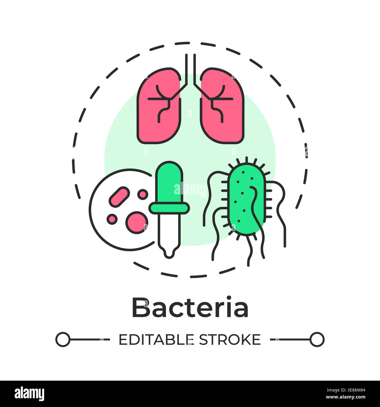 Bacteria multi color concept icon Stock Vector