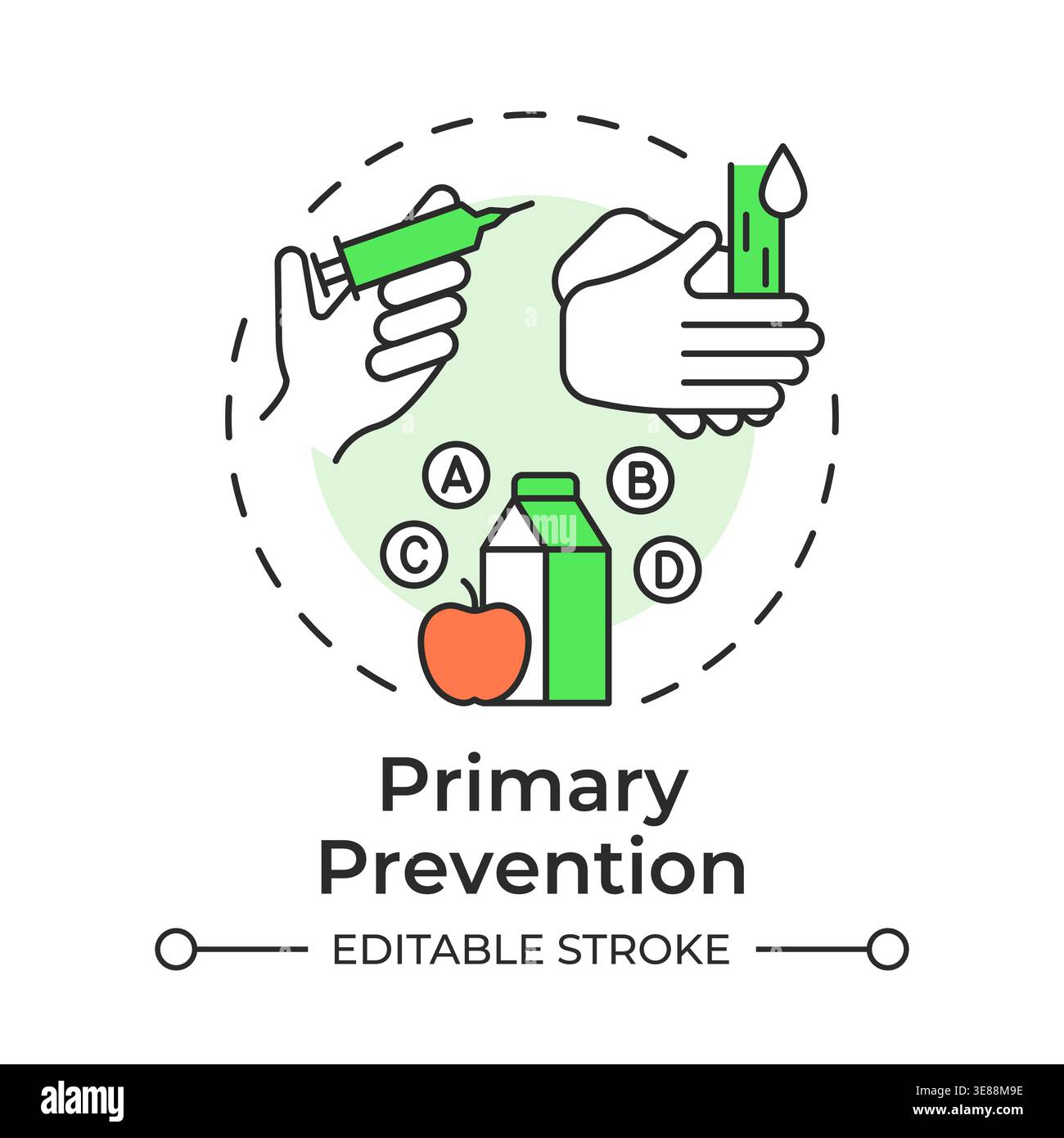 Primary prevention multi color concept icon Stock Vector