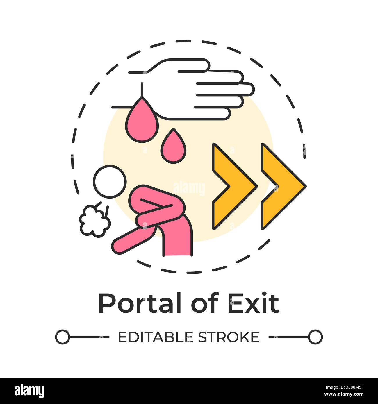 Portal of exit multi color concept icon Stock Vector