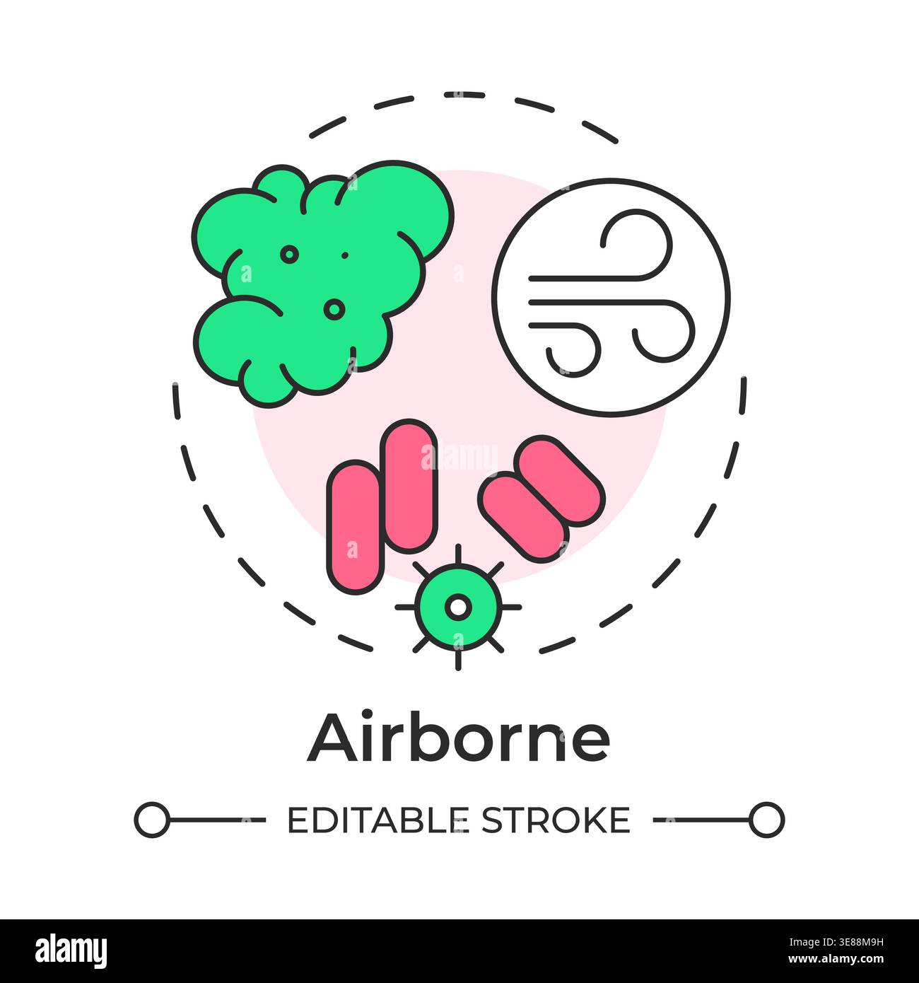 Airborne multi color concept icon Stock Vector