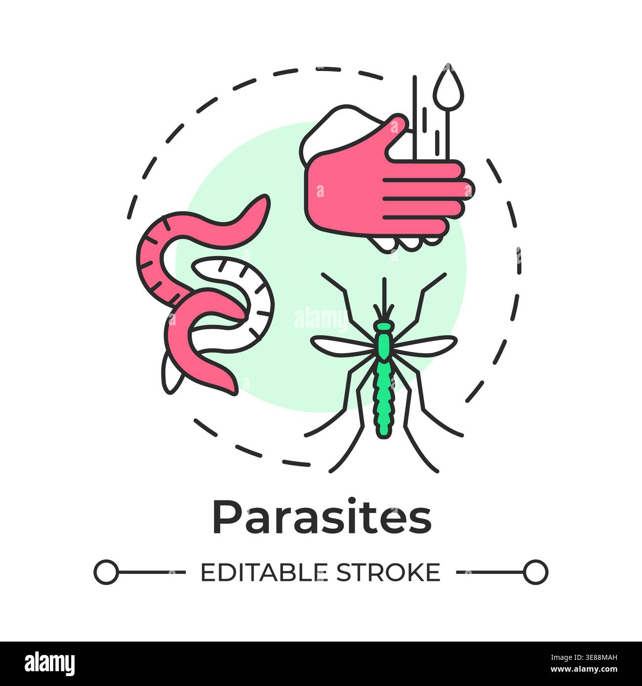 Parasites multi color concept icon Stock Vector