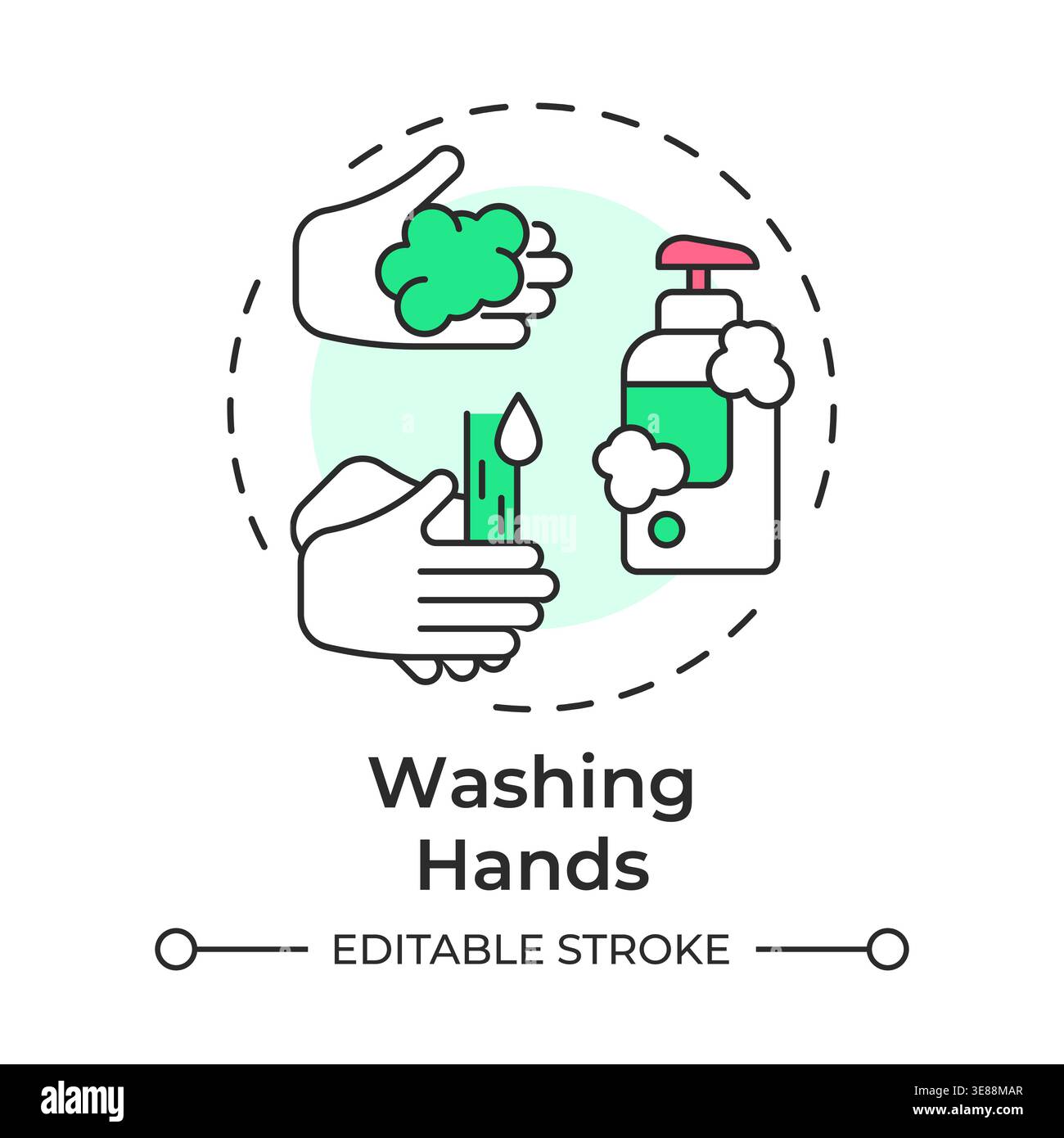 Washing hands multi color concept icon Stock Vector