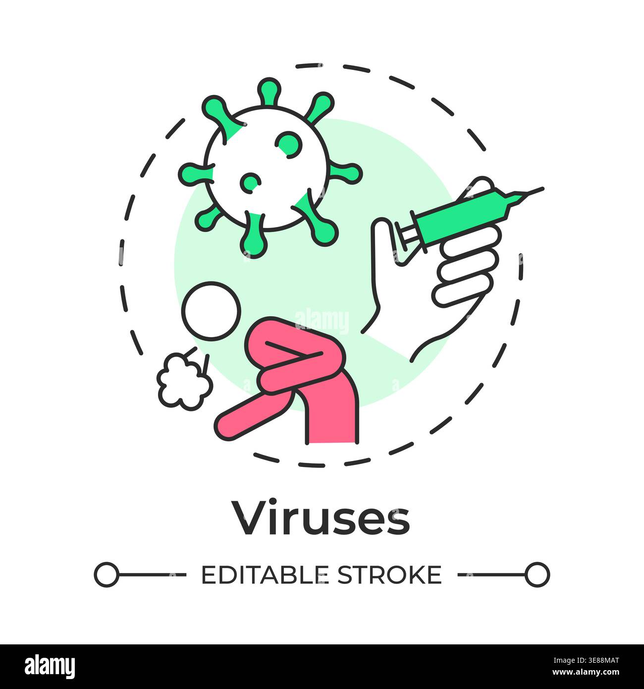 Viruses multi color concept icon Stock Vector