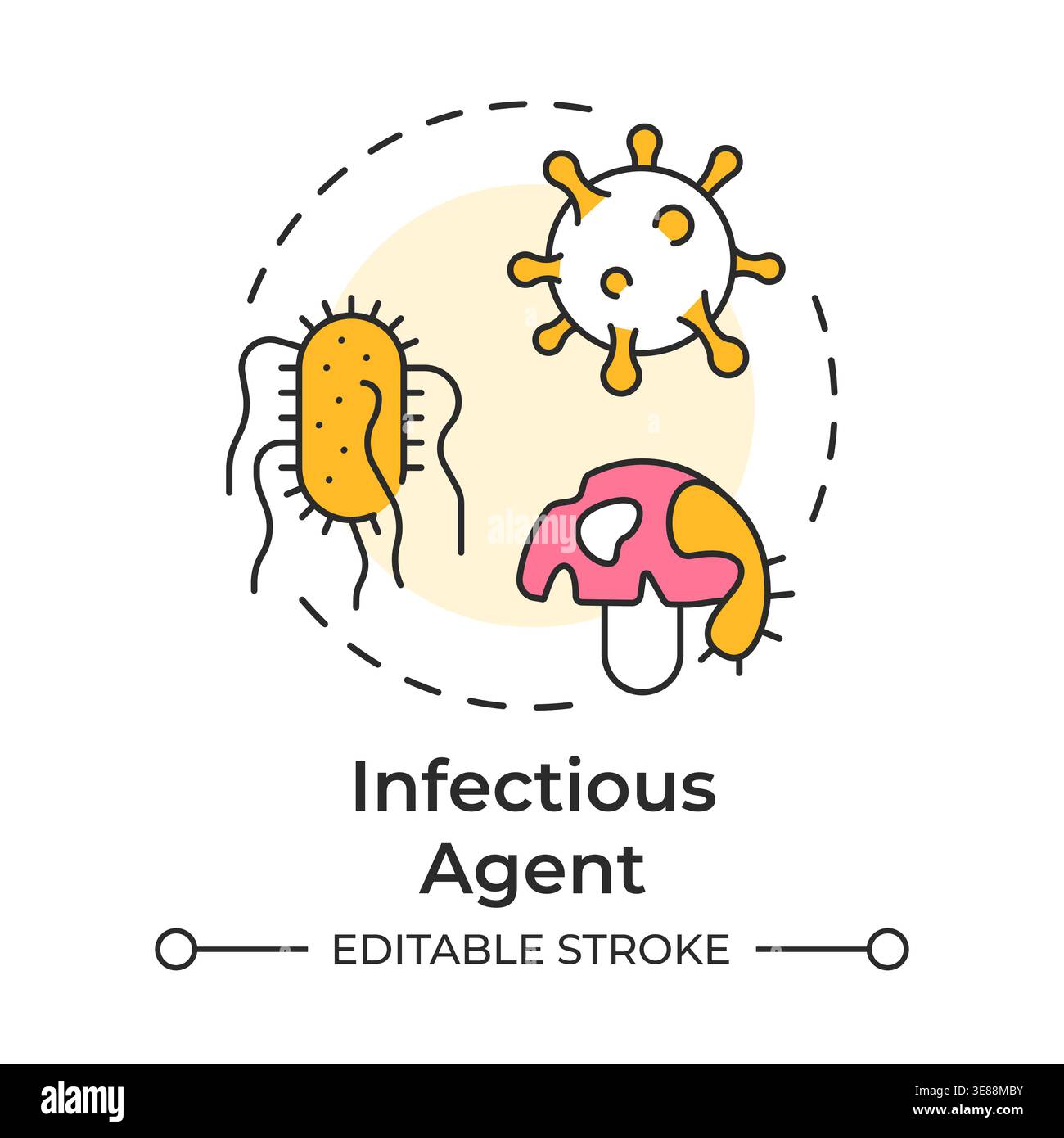 Infectious agent multi color concept icon Stock Vector