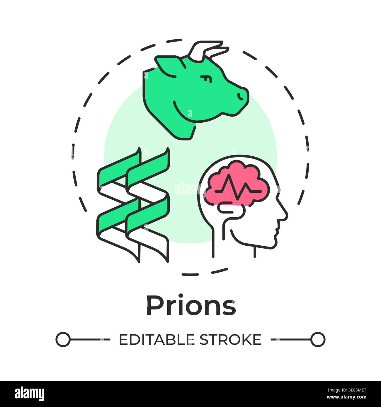Prions multi color concept icon Stock Vector
