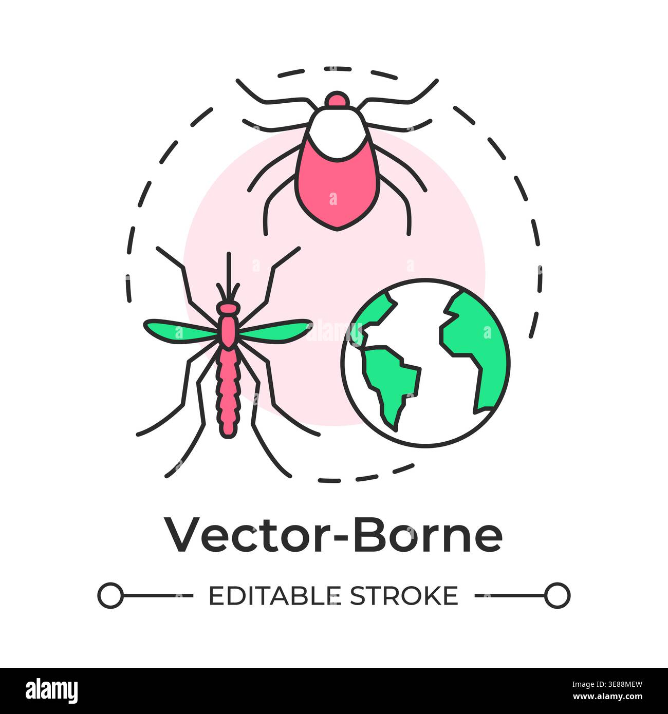 Vector borne multi color concept icon Stock Vector