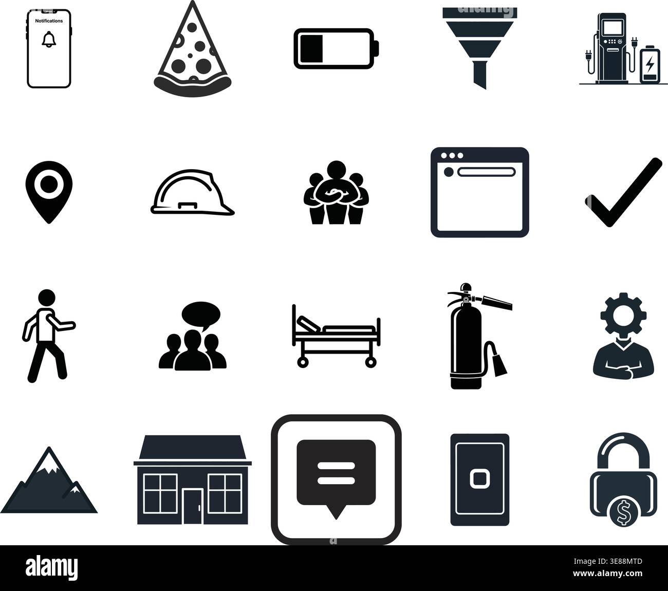 Academic Education Learning and Advanced Computer Network Icons Stock Vector