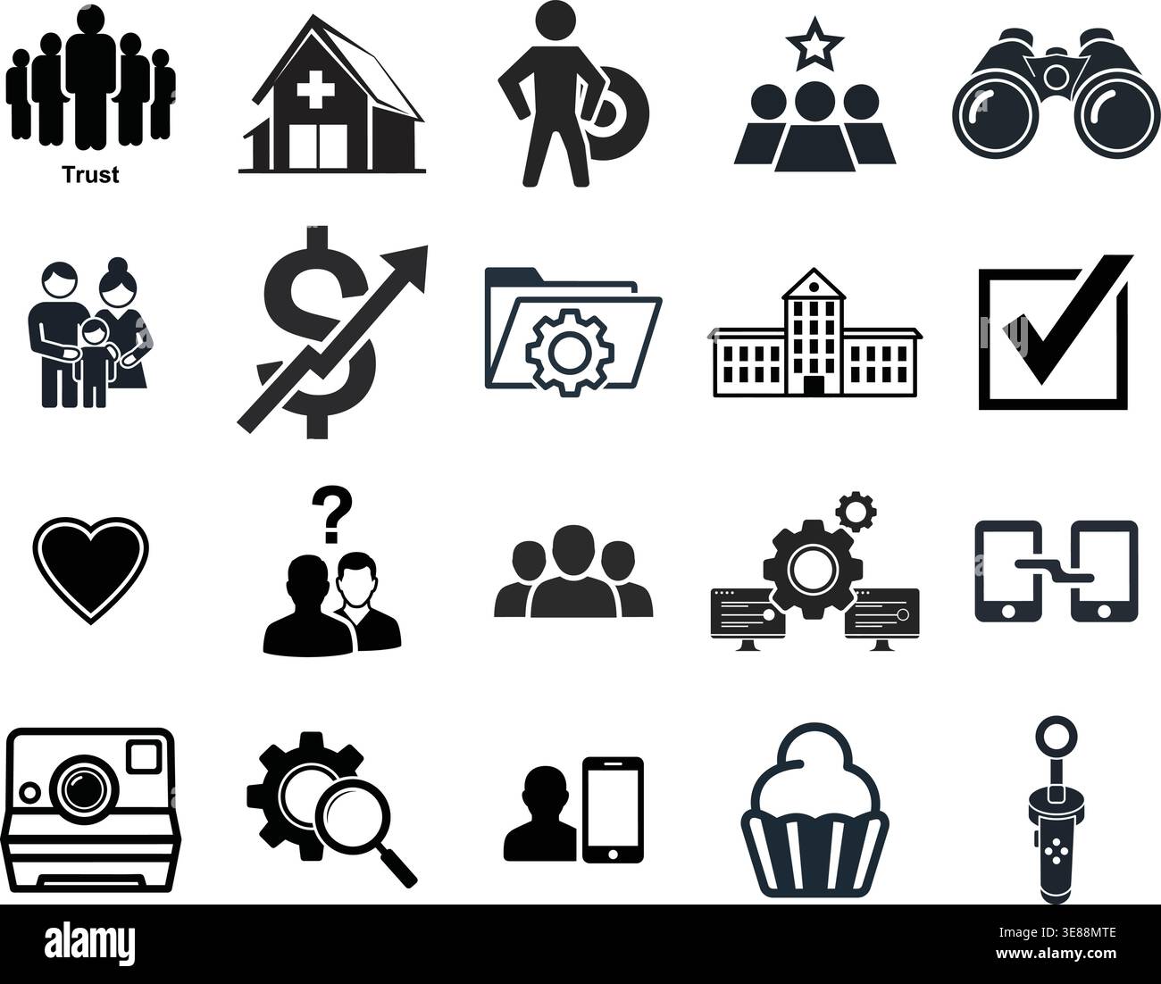 Privacy Protection Mask and Cloud Document Synchronization Icons Stock Vector
