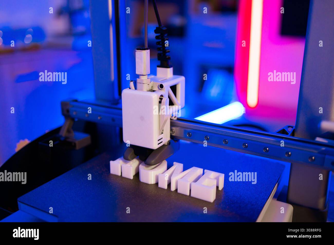 3D Printer Creating Word Stock Photo