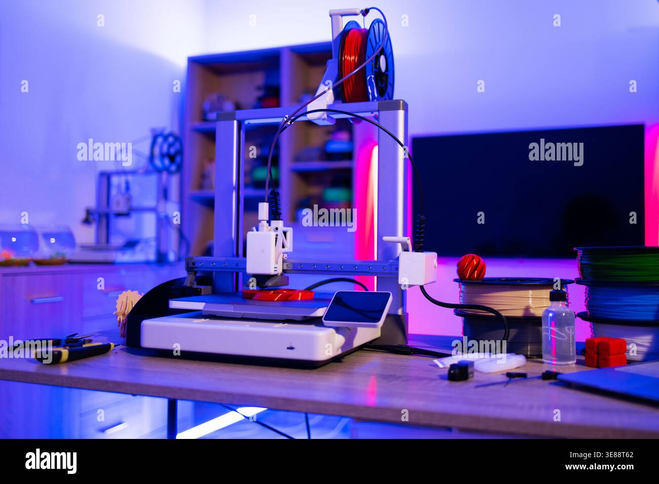 3D Printer in Action Stock Photo