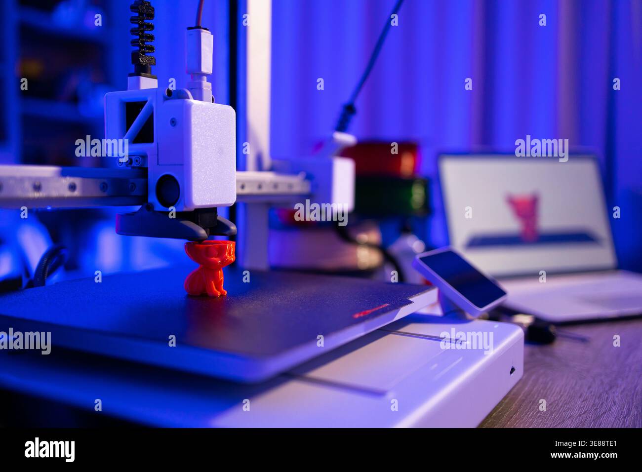 3D Printer Creating Small Object Stock Photo