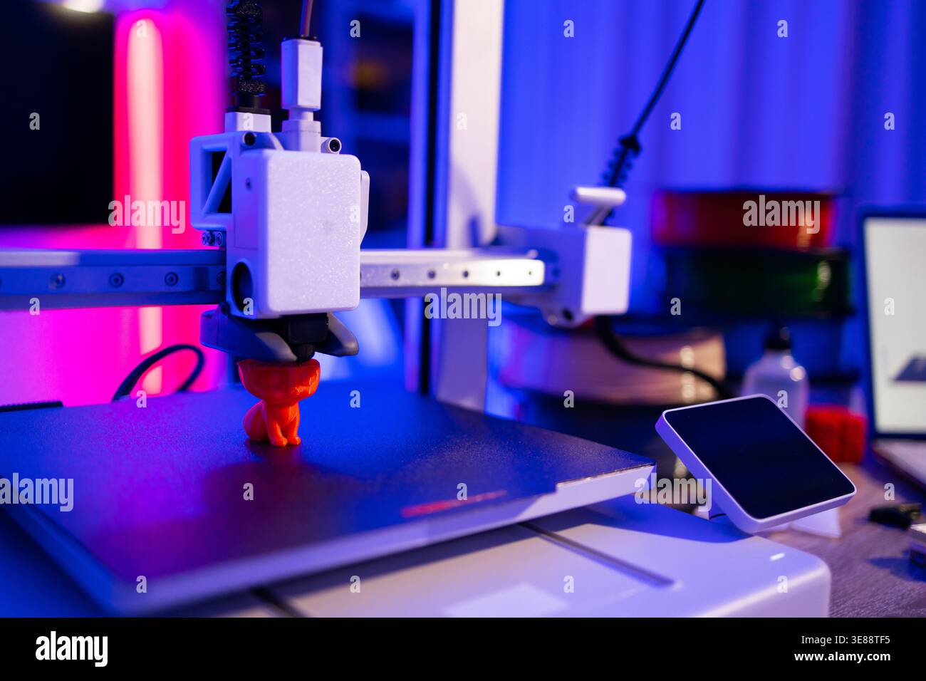 3D Printer Creating Small Object Stock Photo
