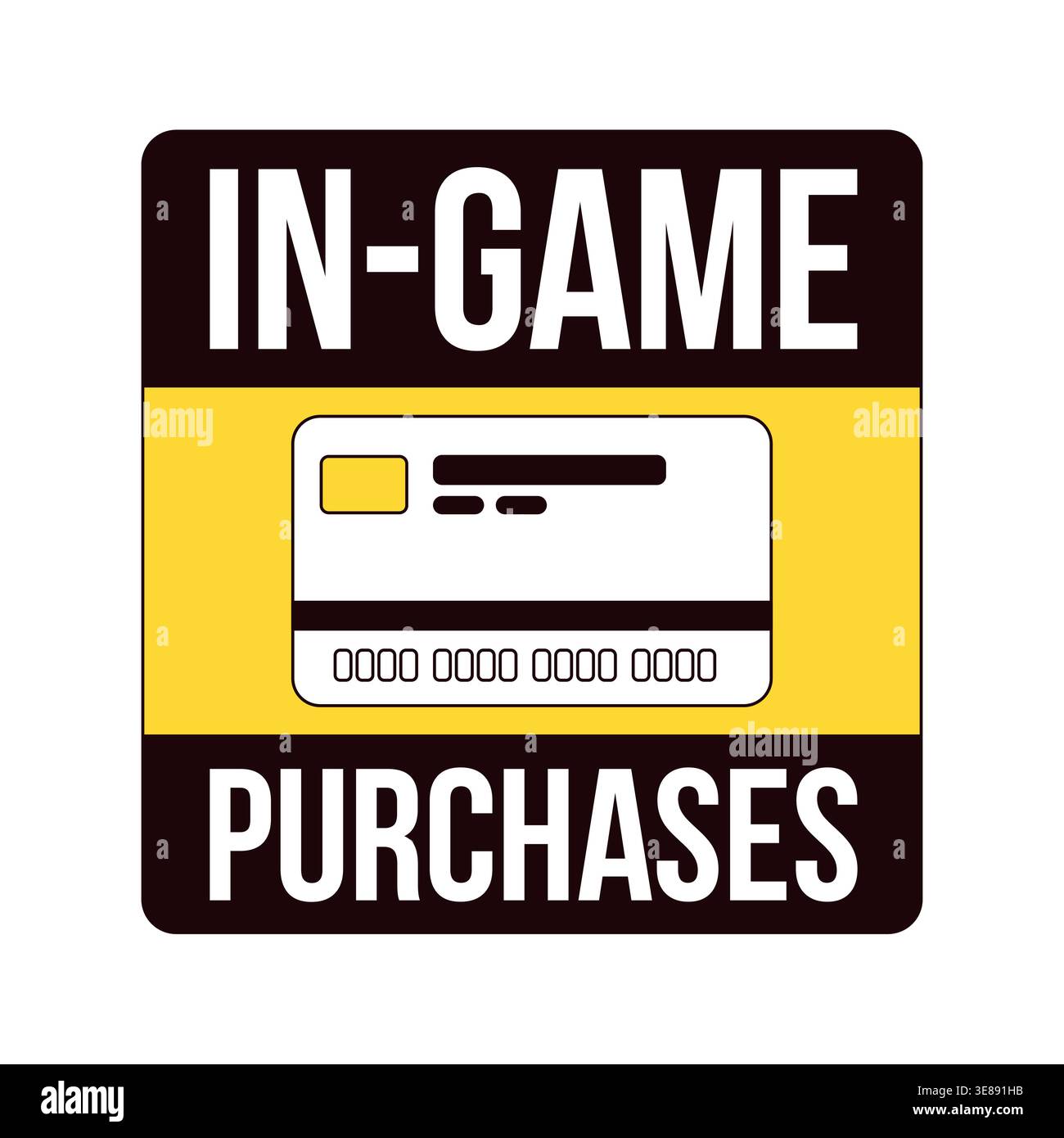 In-game purchases label overlay Stock Vector