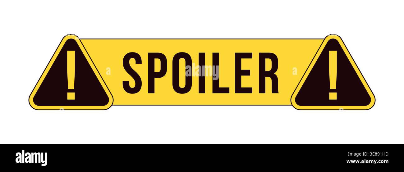 Spoiler alert warning label overlay Stock Vector