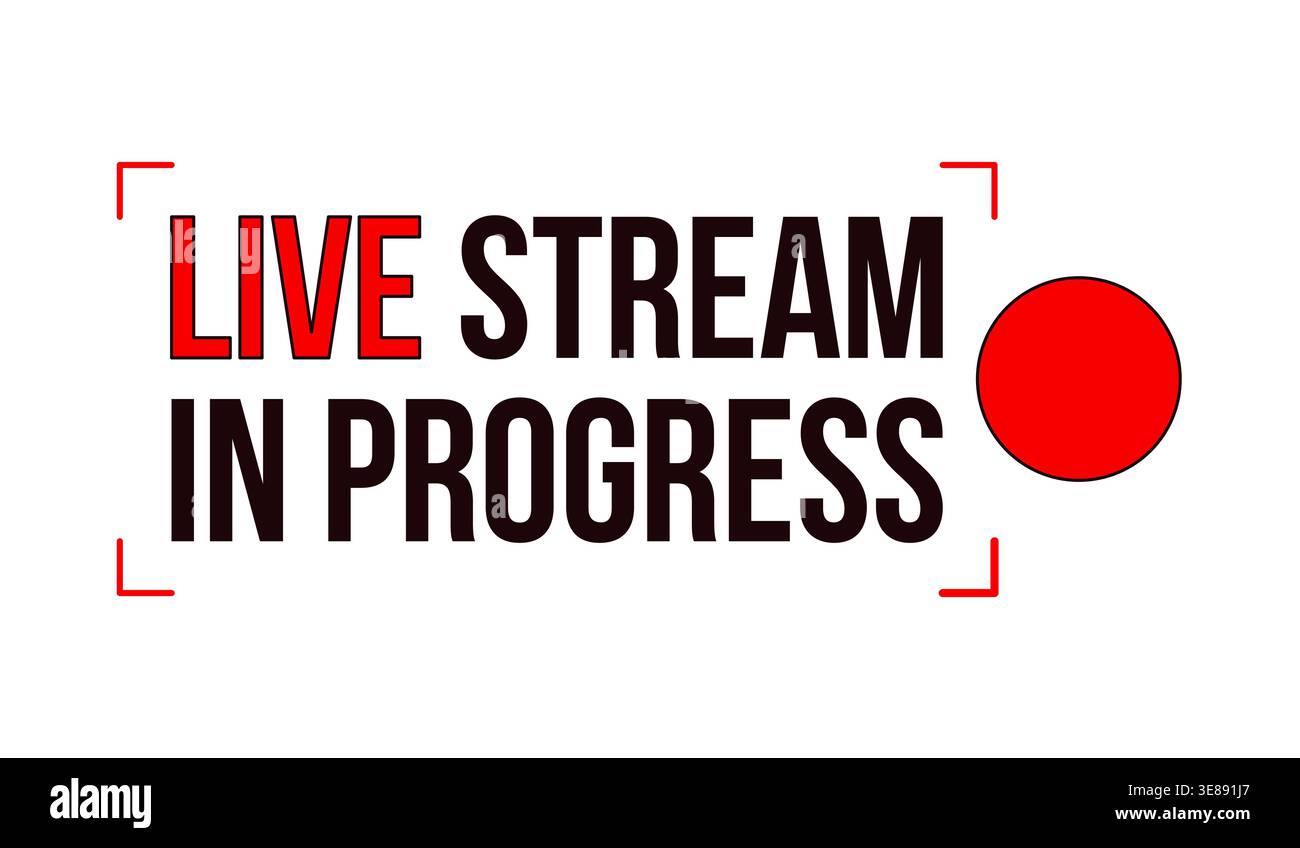 Live stream in progress label overlay Stock Vector