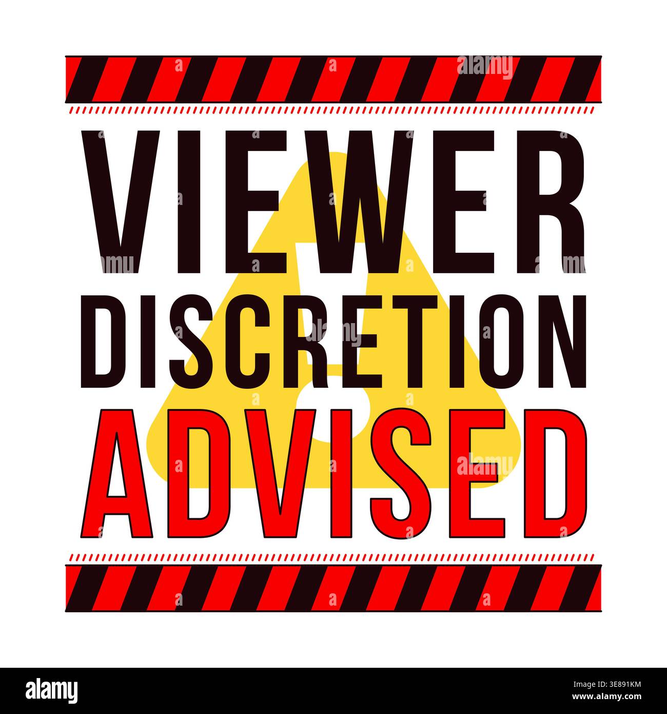 Viewer discretion advised label overlay Stock Vector