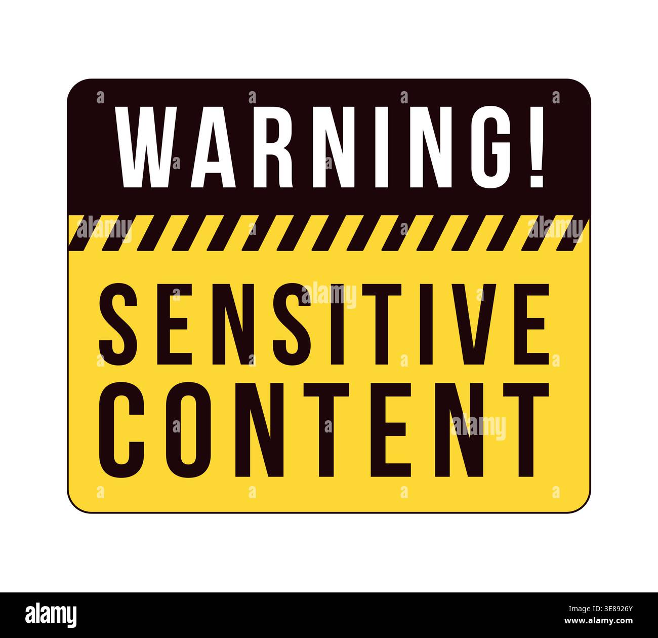 Sensitive content warning label overlay Stock Vector