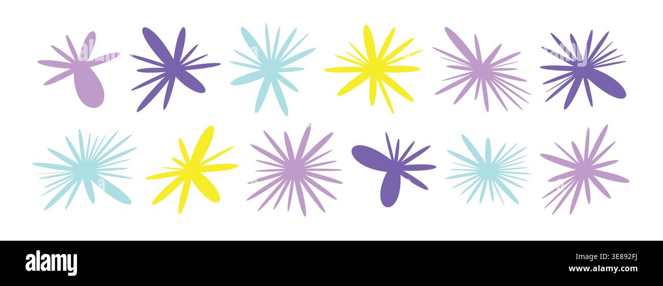 Random blot shape collection. Different forms organic blob elements set. Irregular funny spots Stock Vector
