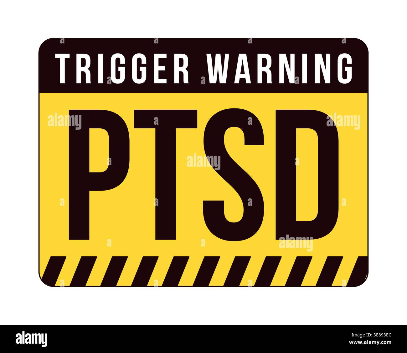 PTSD trigger warning label overlay Stock Vector