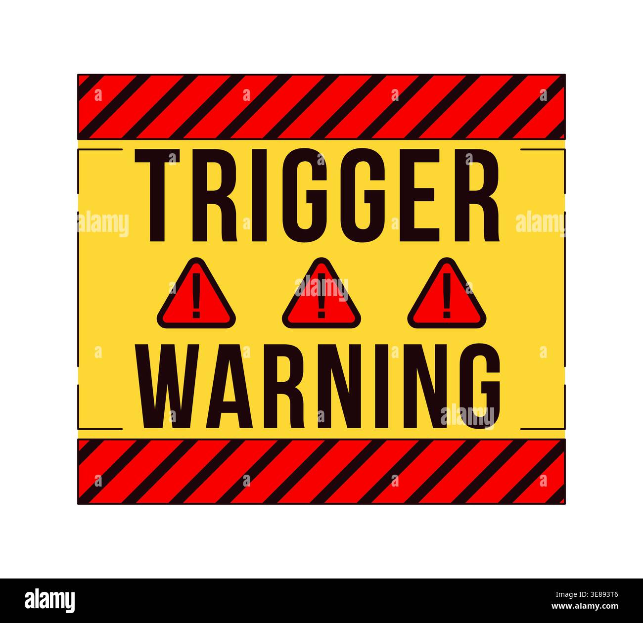 Trigger warning label overlay Stock Vector