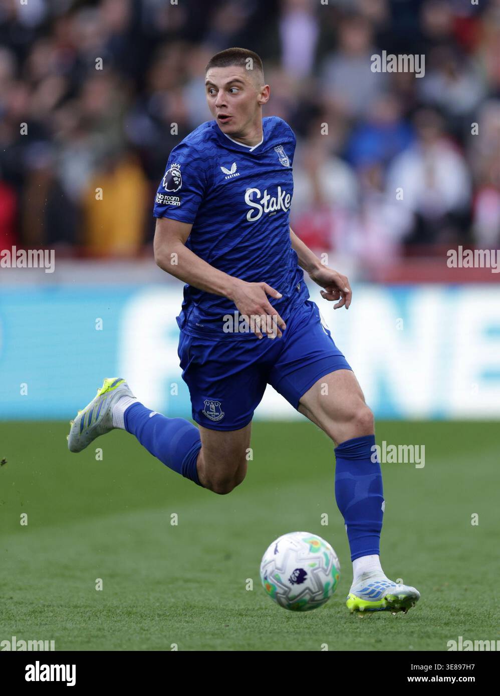 Everton's Vitaliy Mykolenko during the Premier League match at the ...