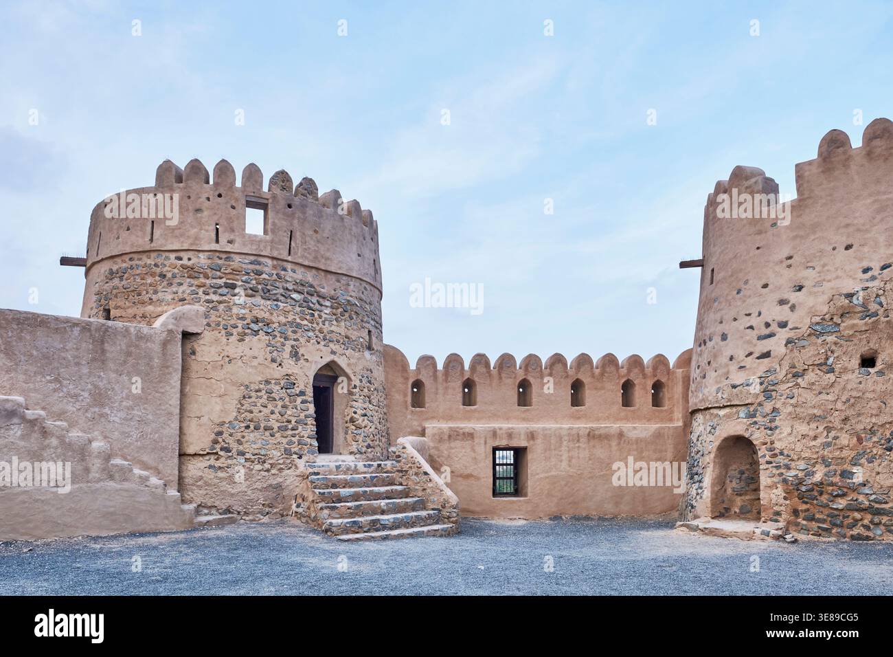 Interior view of the 16th-century Fujairah Fort, UAE, major tourist ...
