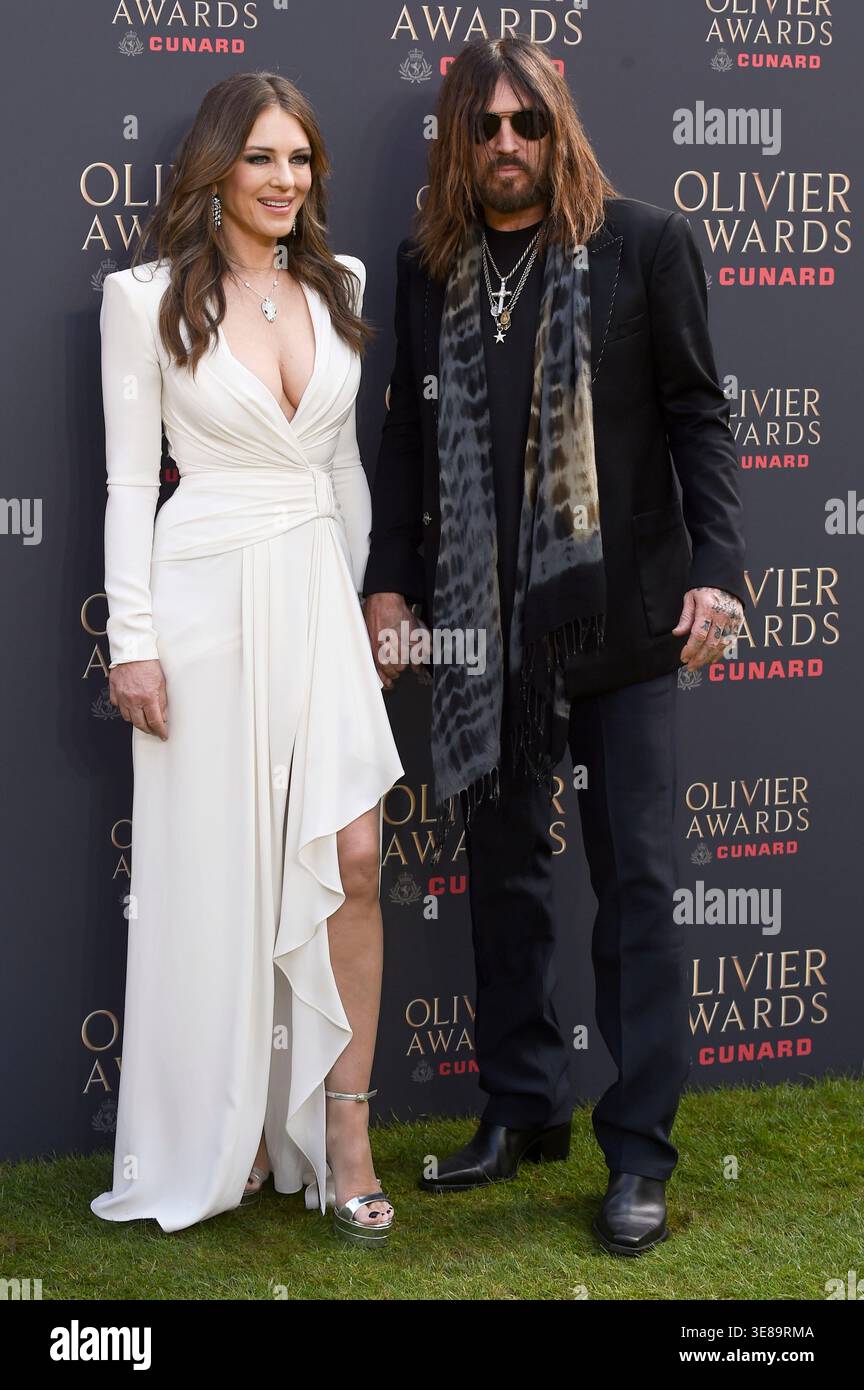 Billy Rma Elizabeth Hurley and Billy Ray Cyrus at the Olivier Awards 2026 ...