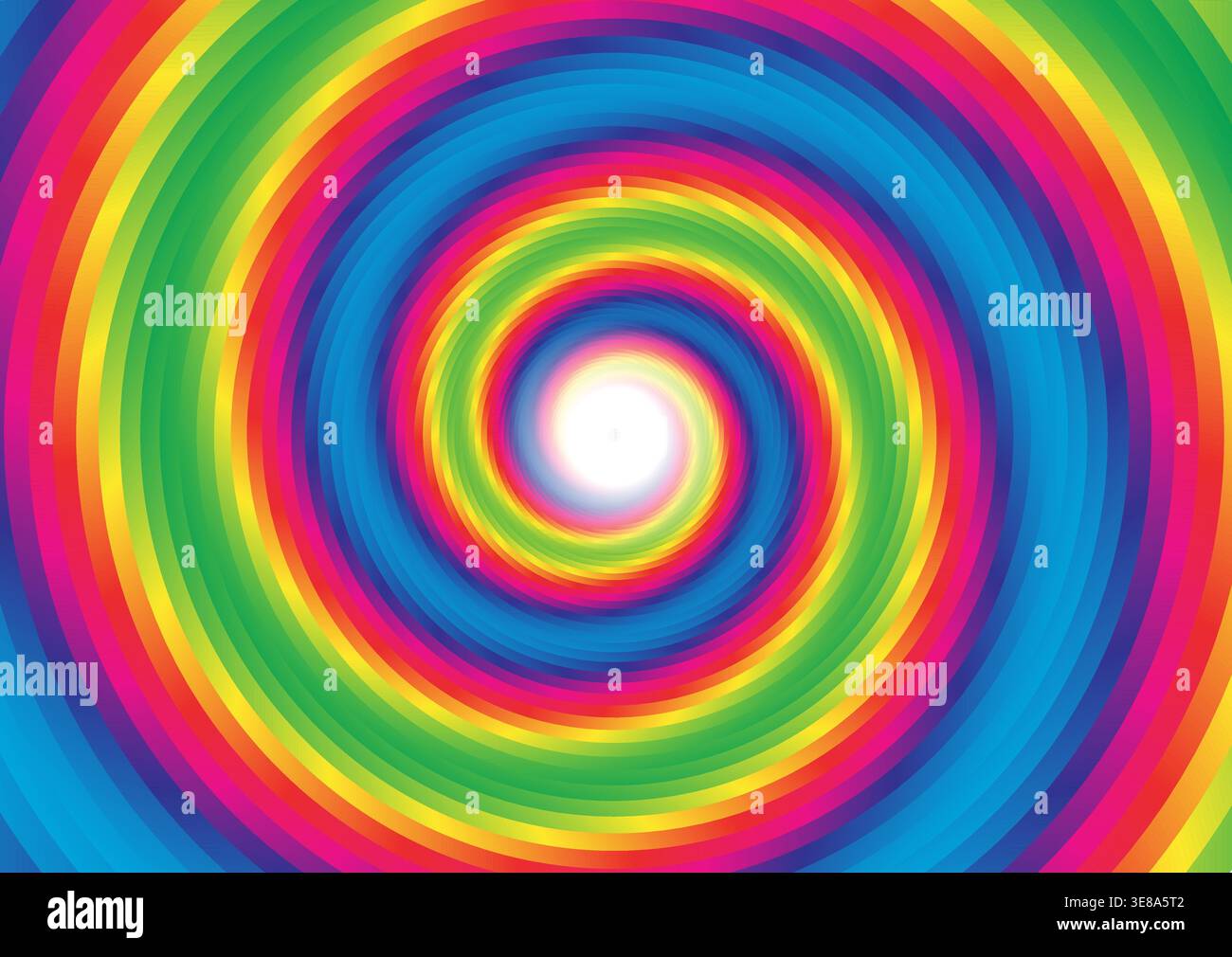 Rainbow coloured psychedelic style vortex background design Stock Vector