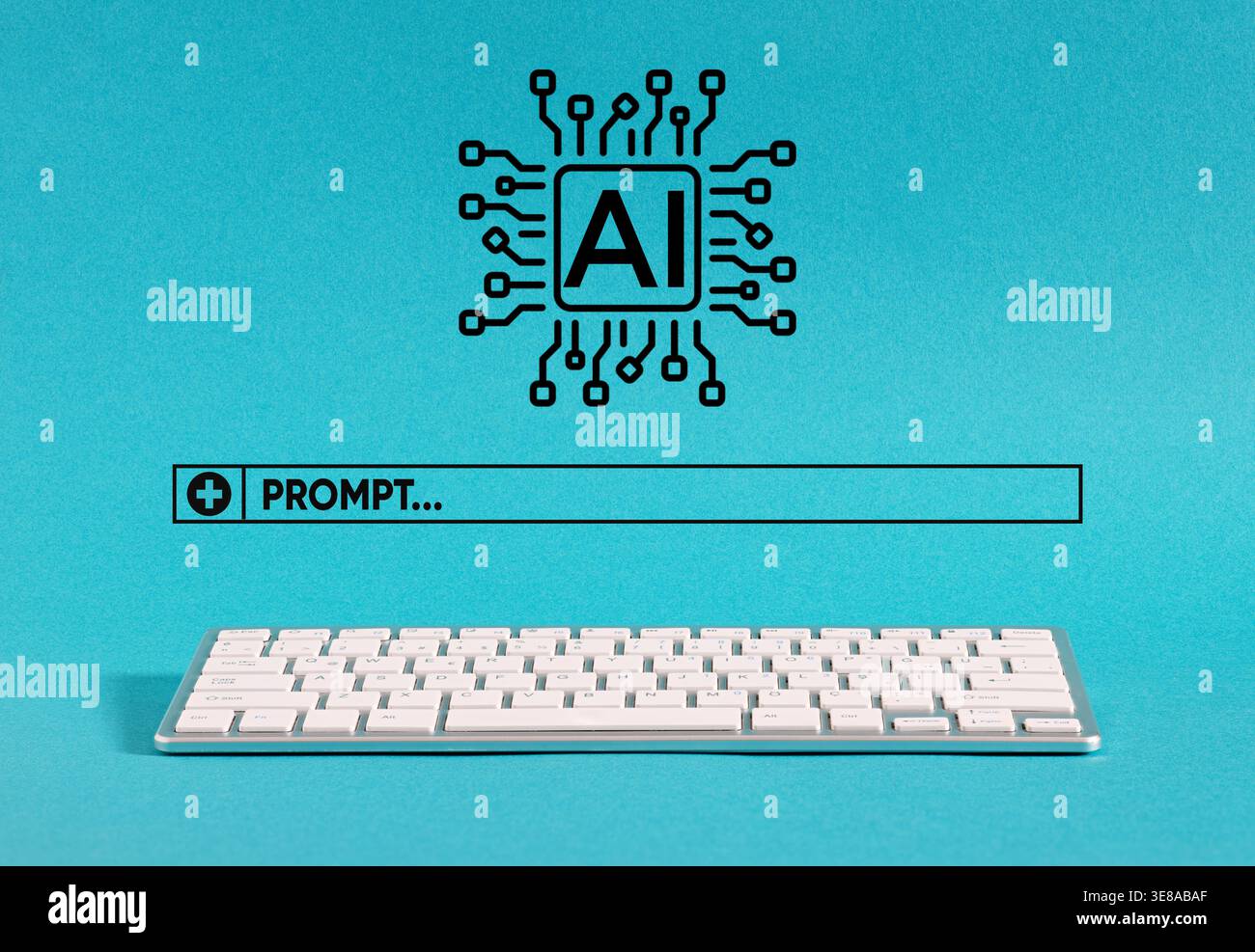 Artificial intelligence prompt for machine learning development Stock Photo