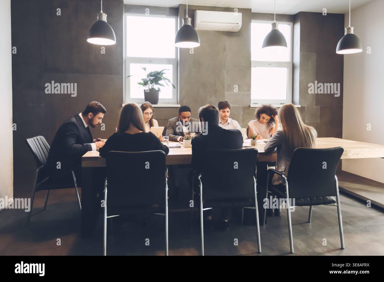 Teamwork concept. Colleagues working together on project Stock Photo
