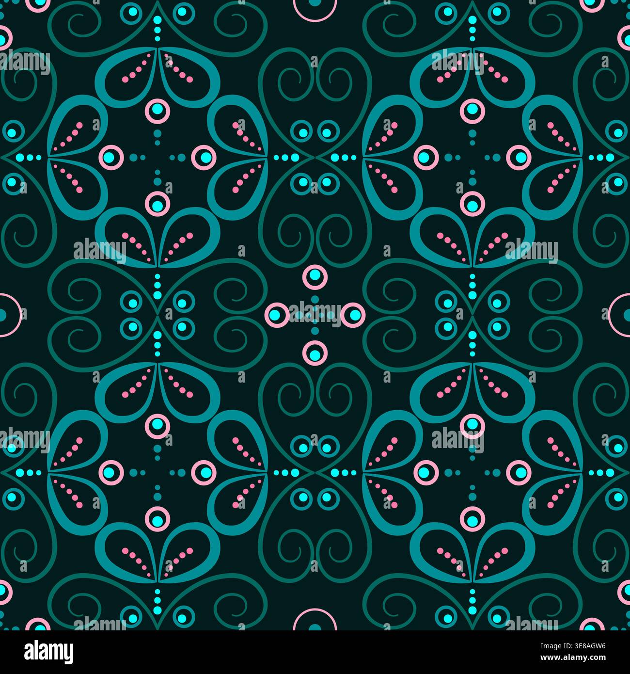 square pattern of blue elements on dark background Stock Vector