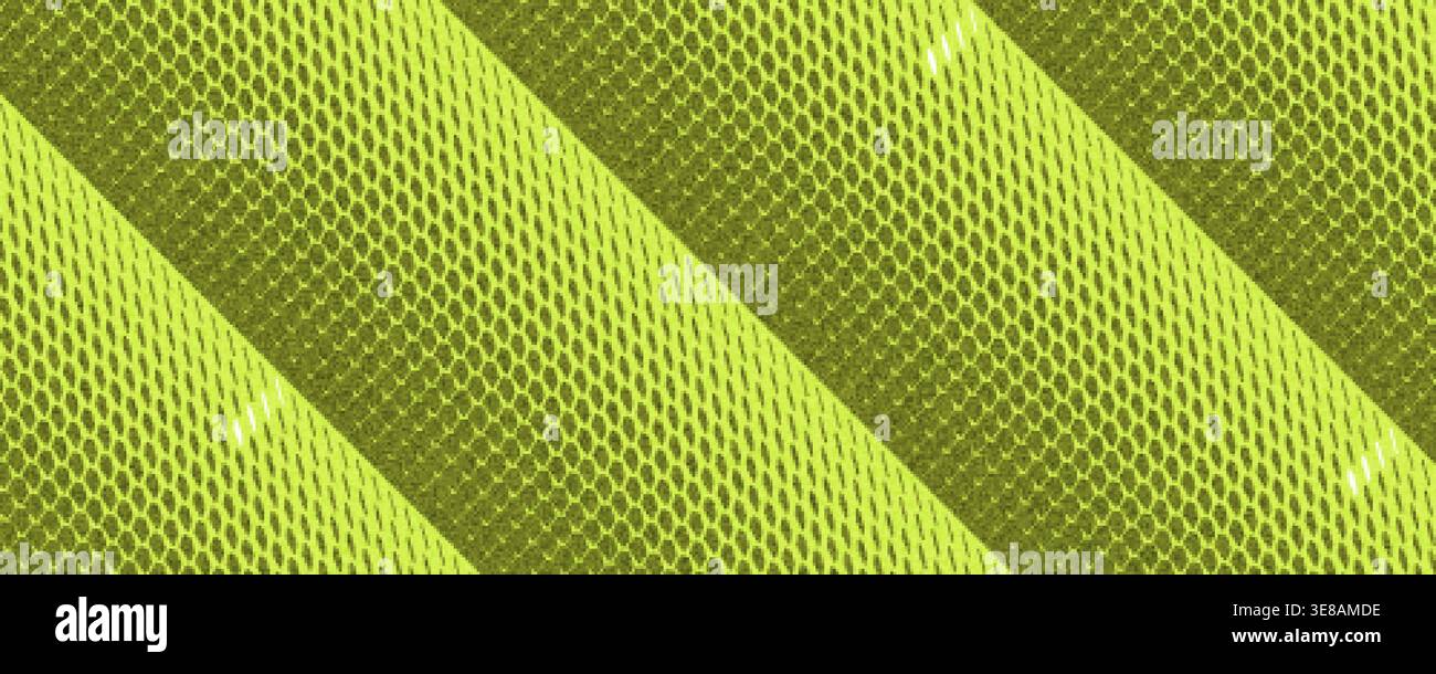 Yellow Halftone Stripe Transition Pattern. Abstract Postmodern Technology Background with Geometric Patterns and Texture Effects. Dynamic Sport Banner Stock Vector