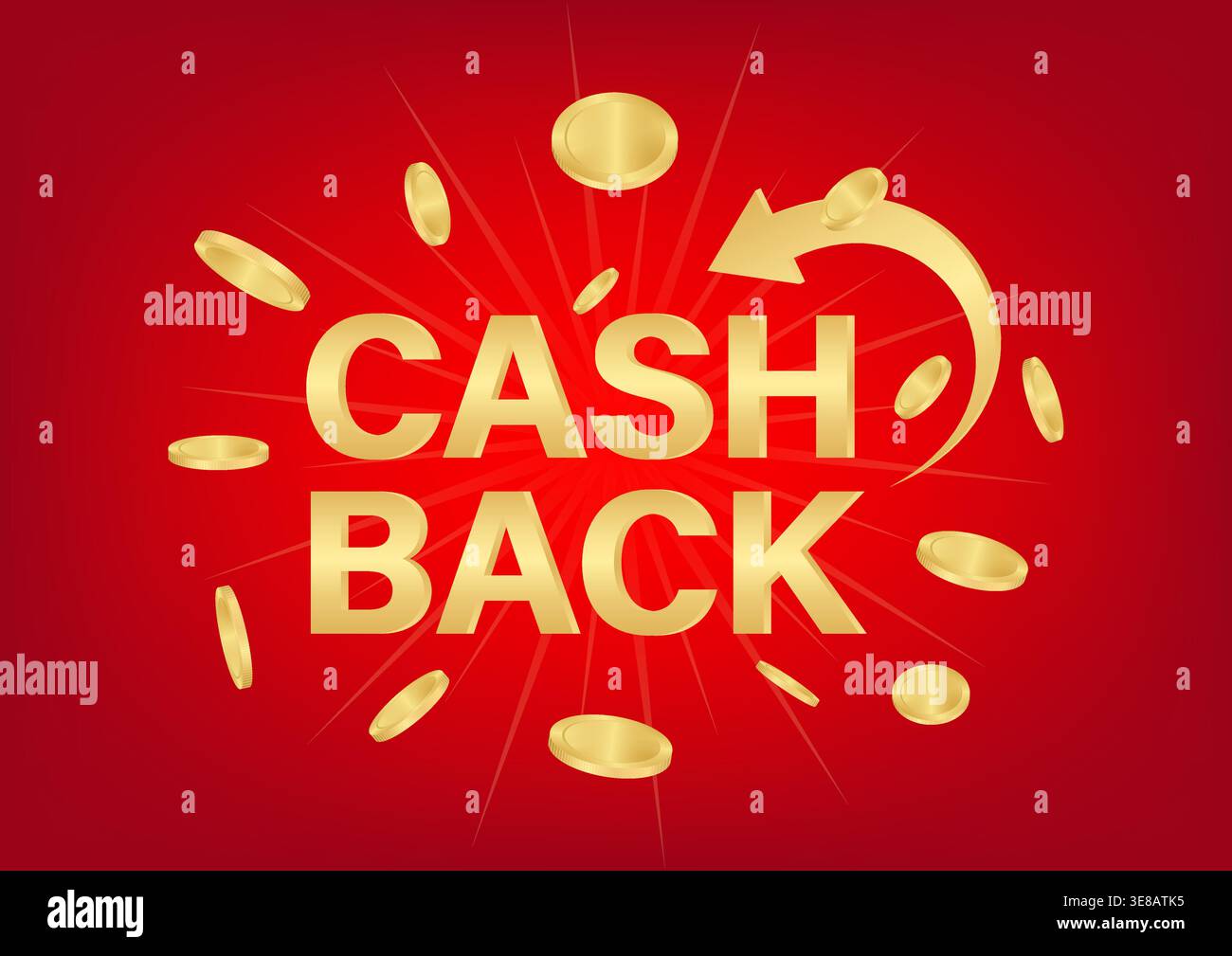 Cash Back or Money Refund. Cash Back Offer for Discount. Online Shopping Concept. Vector Illustration. Stock Vector