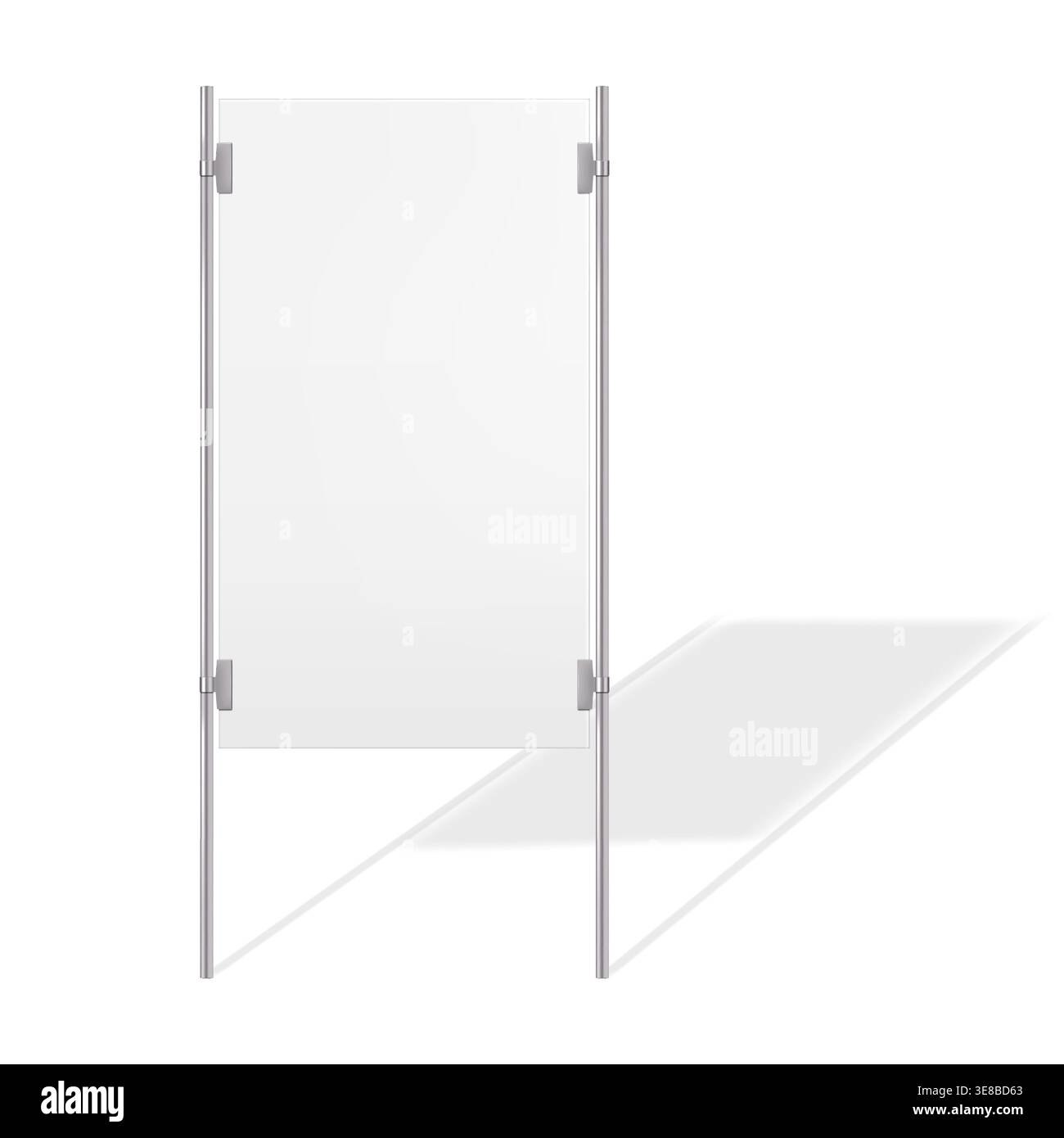 Blank white outdoor sign vector mock-up. Empty billboard mockup. City street advertising banner. Template for design Stock Vector