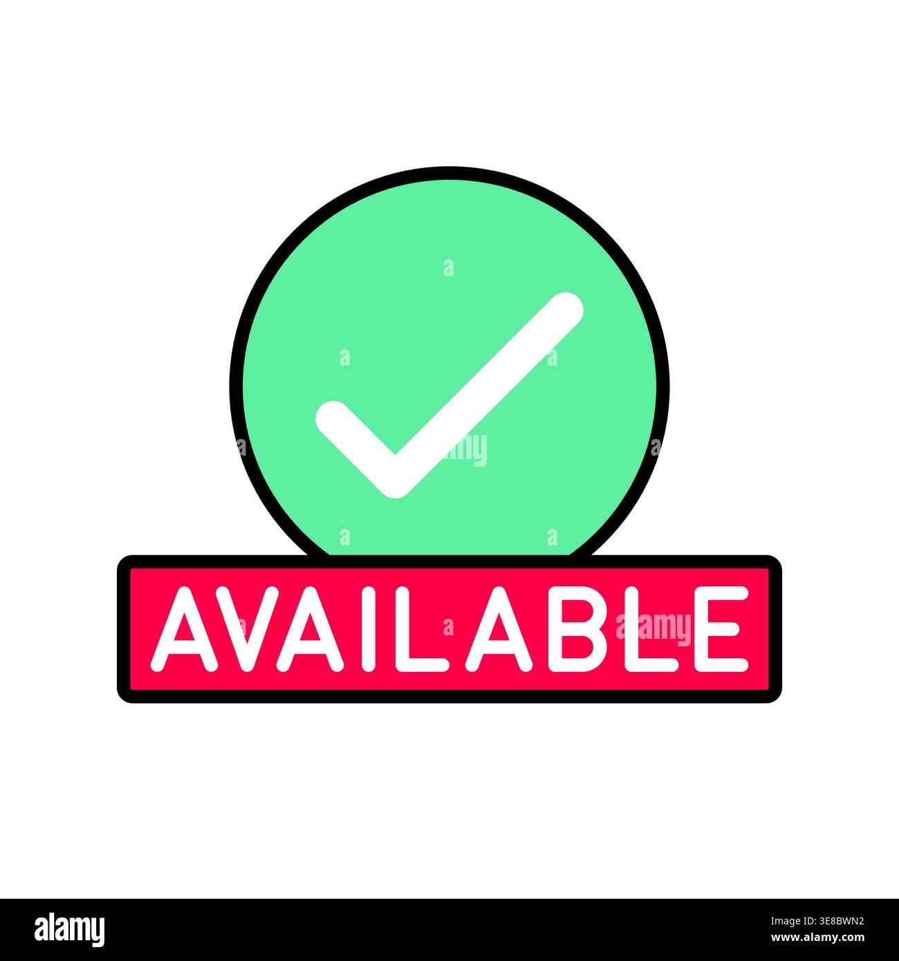 Availability Badge with Checkmark and Bold AVAILABLE Text in Modern ...