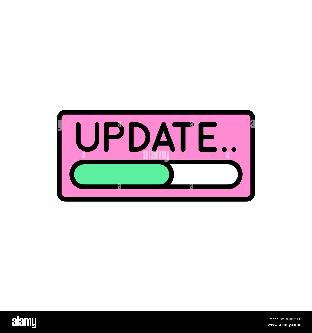 Update Bar Interface Icon in Pink and Teal with Progress Display Vector Stock Vector