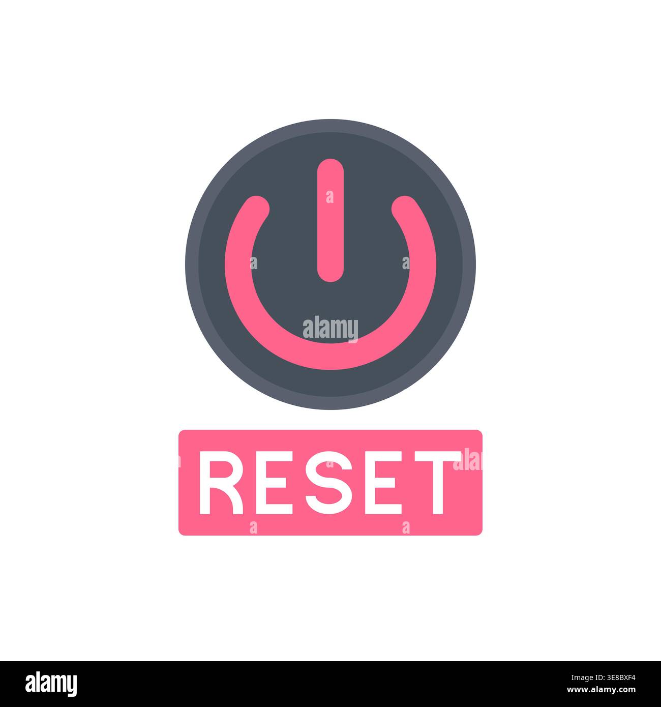 Reset Icon in Black Circle on White Background Vector Illustration Stock Vector