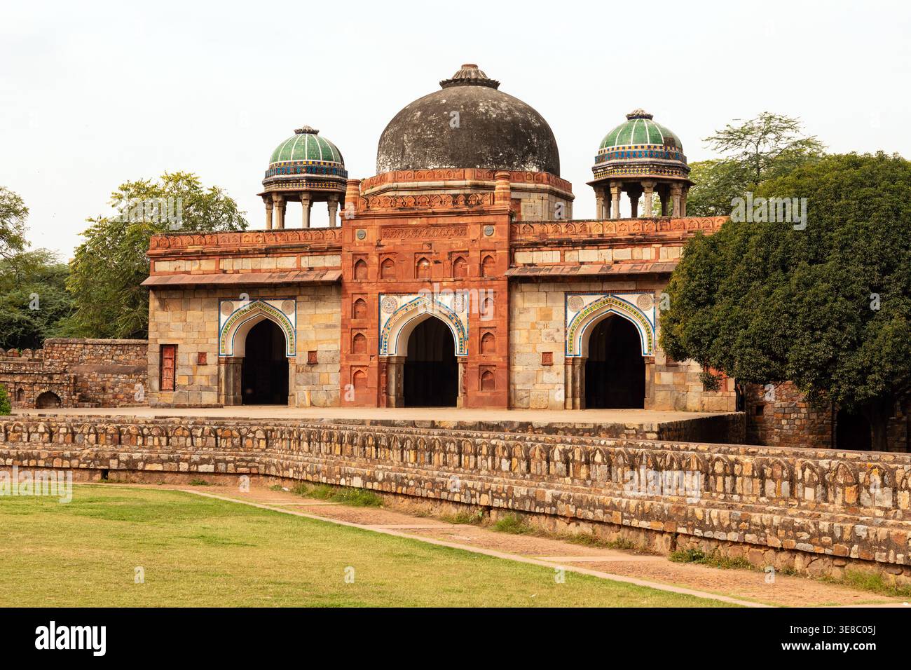 Mosque inside Isa Khan's Tomb, located within the Humayun's Tomb complex in Delhi, India. Stock Photo