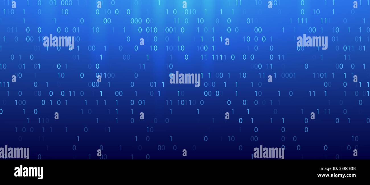 Code binary matrix data background. Technology software abstract binary code program blockchain digital Stock Vector