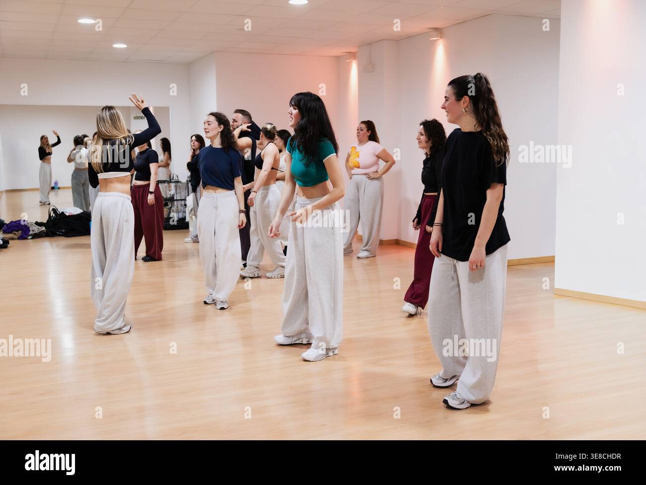 Young dancers learning moves in hip-hop class Stock Photo