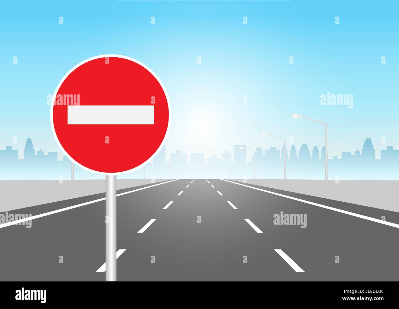 Traffic Sign. No Entry Sign. Vector Illustration. Stock Vector