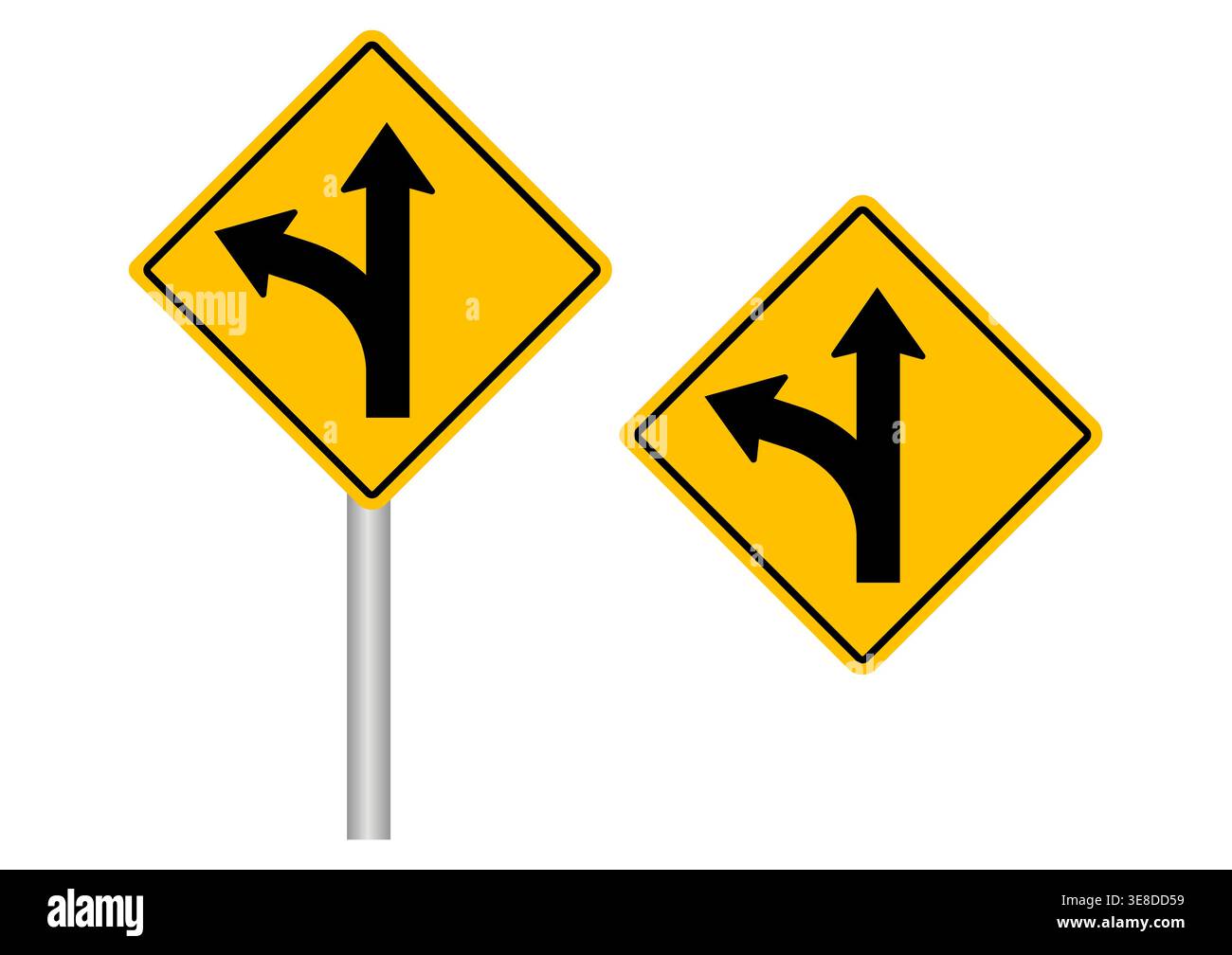 Traffic Sign. Left Curve. Vector Illustration Stock Vector Image & Art ...