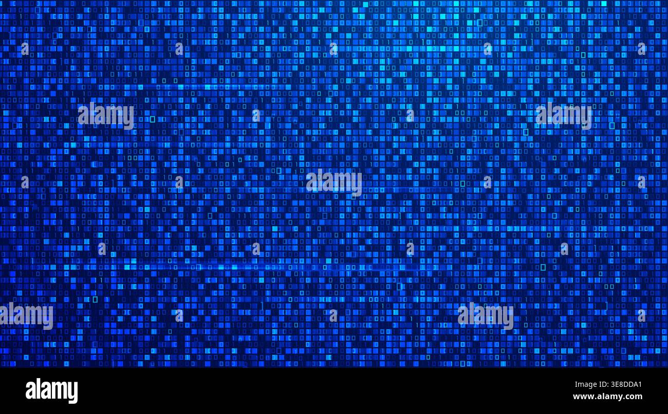 binary code on blue background, concept of cyberspace technology Stock Vector