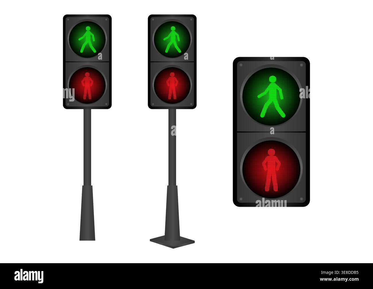 Pedestrian Traffic Light. Vector Illustration. Stock Vector