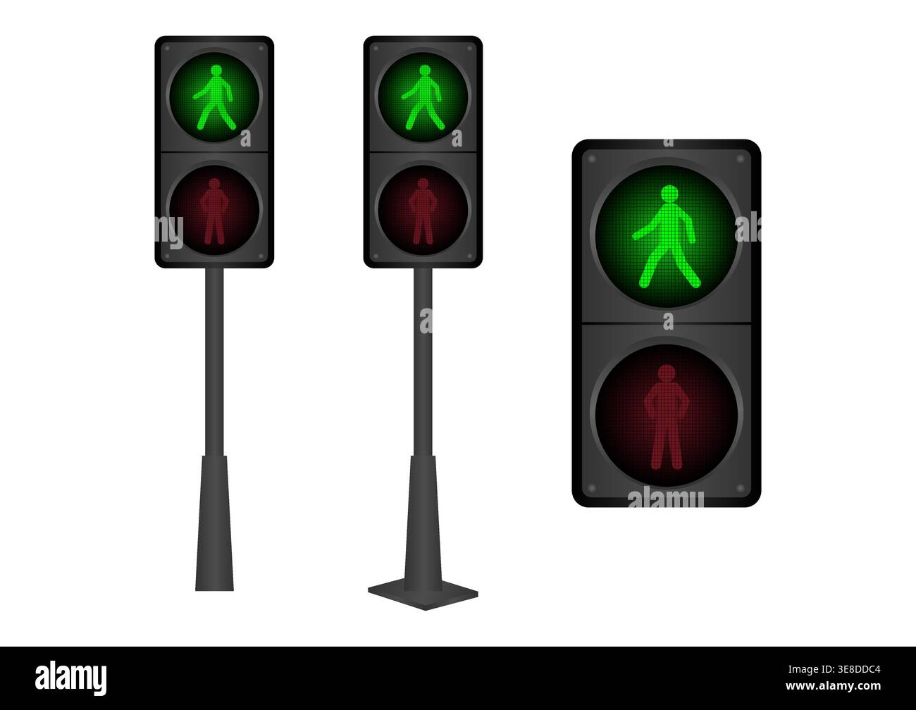 Pedestrian Traffic Light. Vector Illustration. Stock Vector