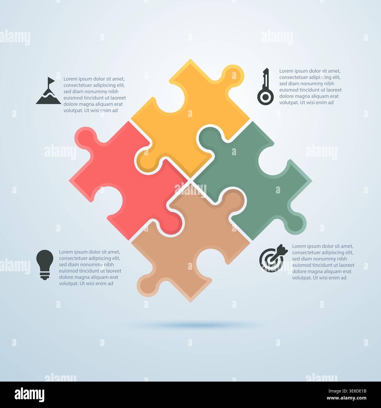business infographics presented by puzzle jigsaw elements Stock Vector
