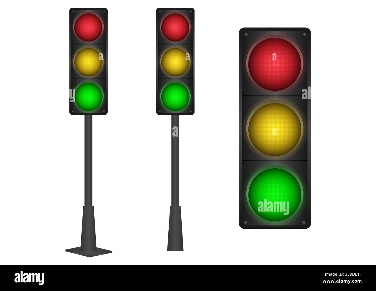Traffic Light. Vector Illustration Isolated on White Background. Stock Vector